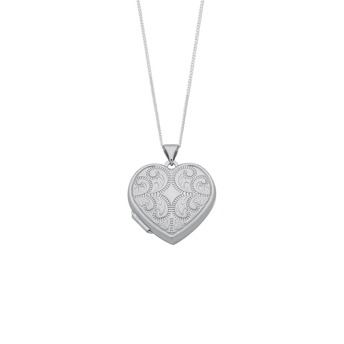 45cm Sterling Silver Heart Locket Necklace