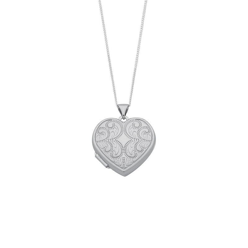 45cm Sterling Silver Heart Locket Necklace