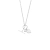 41cm Sterling Silver Heart Charm Toggle Belcher Necklace
