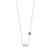 45cm Sterling Silver Cubic Zirconia Infinity and Evil Eye Necklace