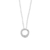 45cm Sterling Silver Cubic Zirconia Open Circle Necklace