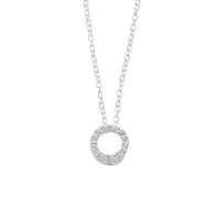 45cm Sterling Silver Cubic Zirconia Open Circle Necklace