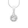 45cm Sterling Silver Cubic Zirconia Halo Necklace