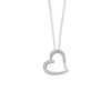 45cm Sterling Silver Open Heart Cubic Zirconia Necklace