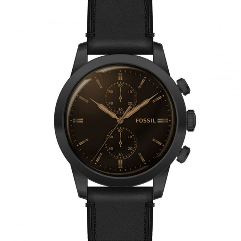Fossil Machine Chronograph Black Leather Watch FSRR86P Watches Fossil 
