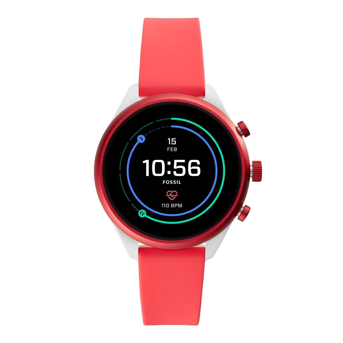 Fossil Sport Smartwatch Red Silicone FTW6027P Watches Fossil 