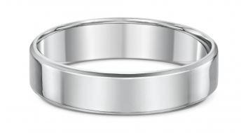 Dora 4mm Flat Bevel Edge Wedding Band in Sterling Silver Size W Rings Dora 