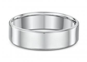 Dora 6mm Flat Bevel Edge Wedding Band in Sterling Silver Size Z1 Rings Dora 