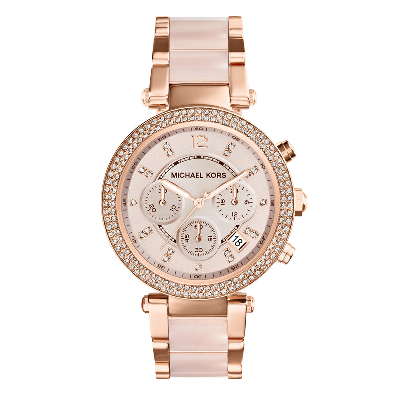 Michael Kors Parker Rose Gold Stone Set Watch MK5896