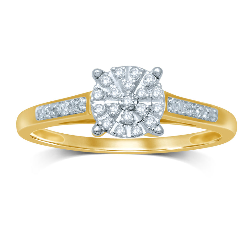 9ct Yellow Gold 0.15ct Diamond Ring