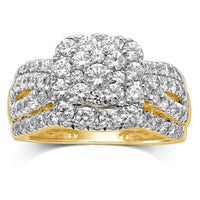 18ct Yellow Gold 2.00ct Square Diamond Fancy Ring