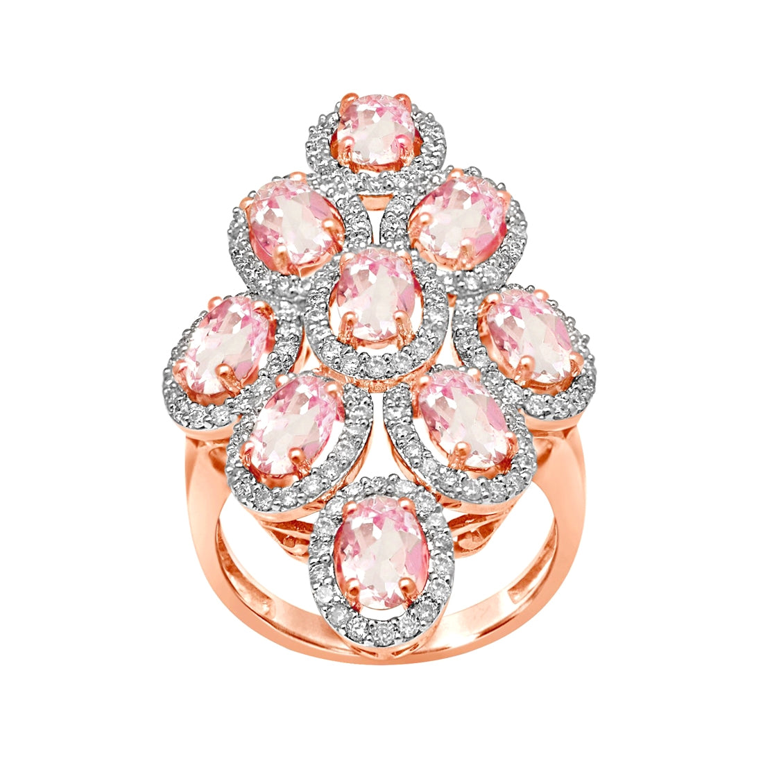 9ct Rose Gold 0.85ct Diamond Multi Oval Ring