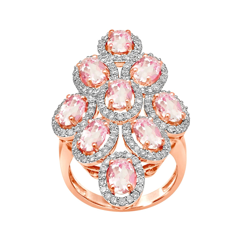 9ct Rose Gold 0.85ct Diamond Multi Oval Ring