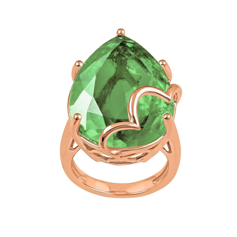 9ct Rose Gold Green Amethyst Ring