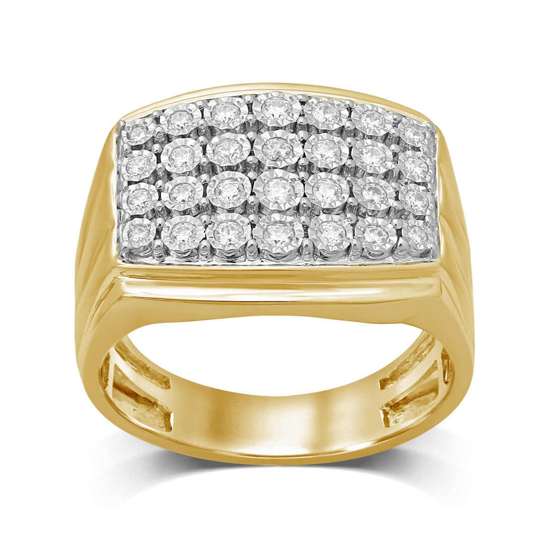 9ct Yellow Gold 0.50ct Diamond Mens Ring