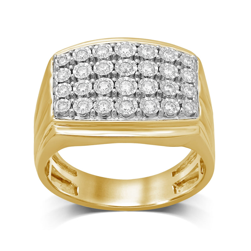 9ct Yellow Gold 0.50ct Diamond Mens Ring
