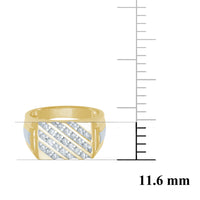 9ct Yellow Gold Mens Diamond  Ring