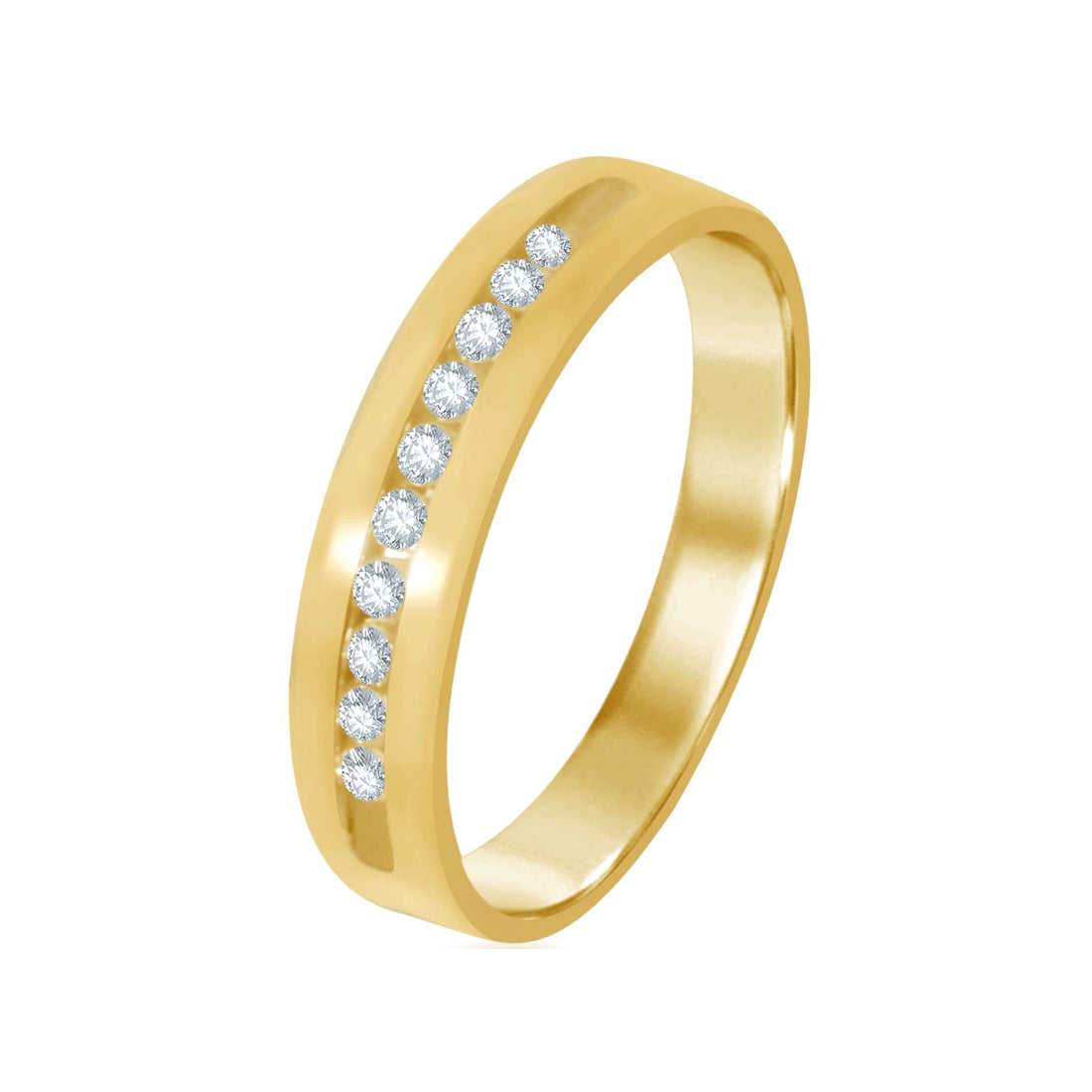 9ct Yellow Gold 0.25ct Diamond Channel Men's Ring