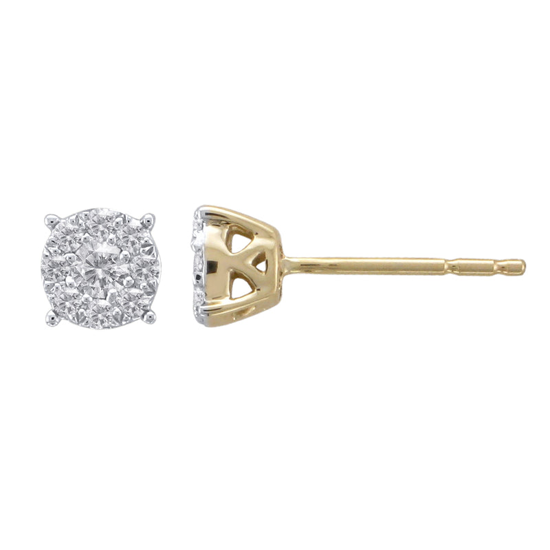 9ct Yellow Gold 0.33ct Diamond Earrings