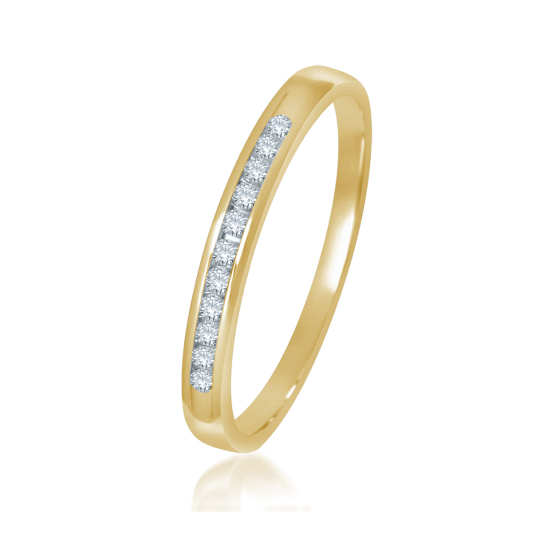 9ct Yellow Gold Diamond Channel Set Ring