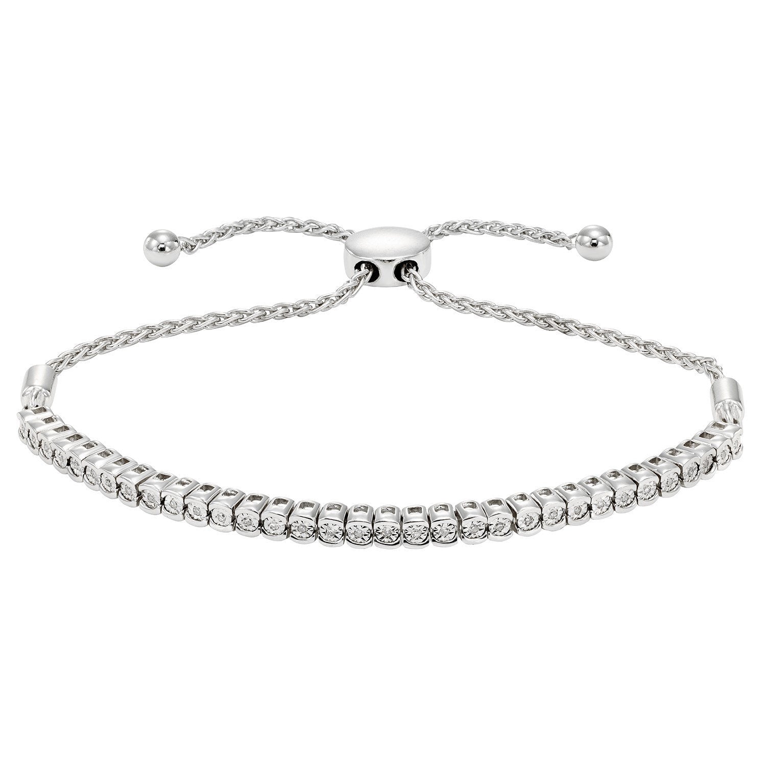 Brilliant Tennis Bracelet with 1/4ct of Diamonds in 10ct White Gold Bracelets Bevilles 