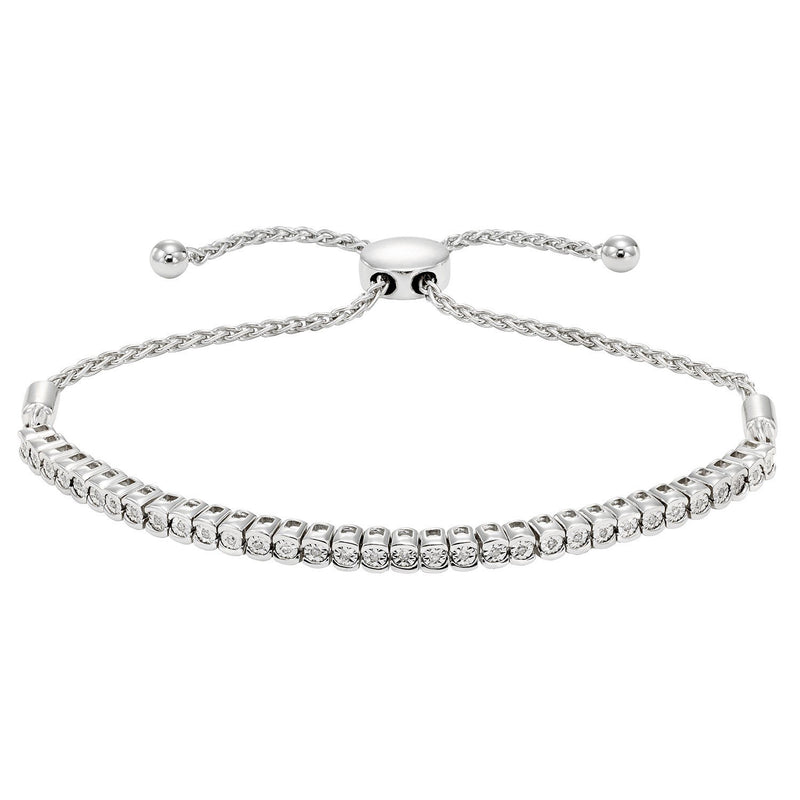 Brilliant Tennis Bracelet with 1/4ct of Diamonds in 10ct White Gold Bracelets Bevilles 