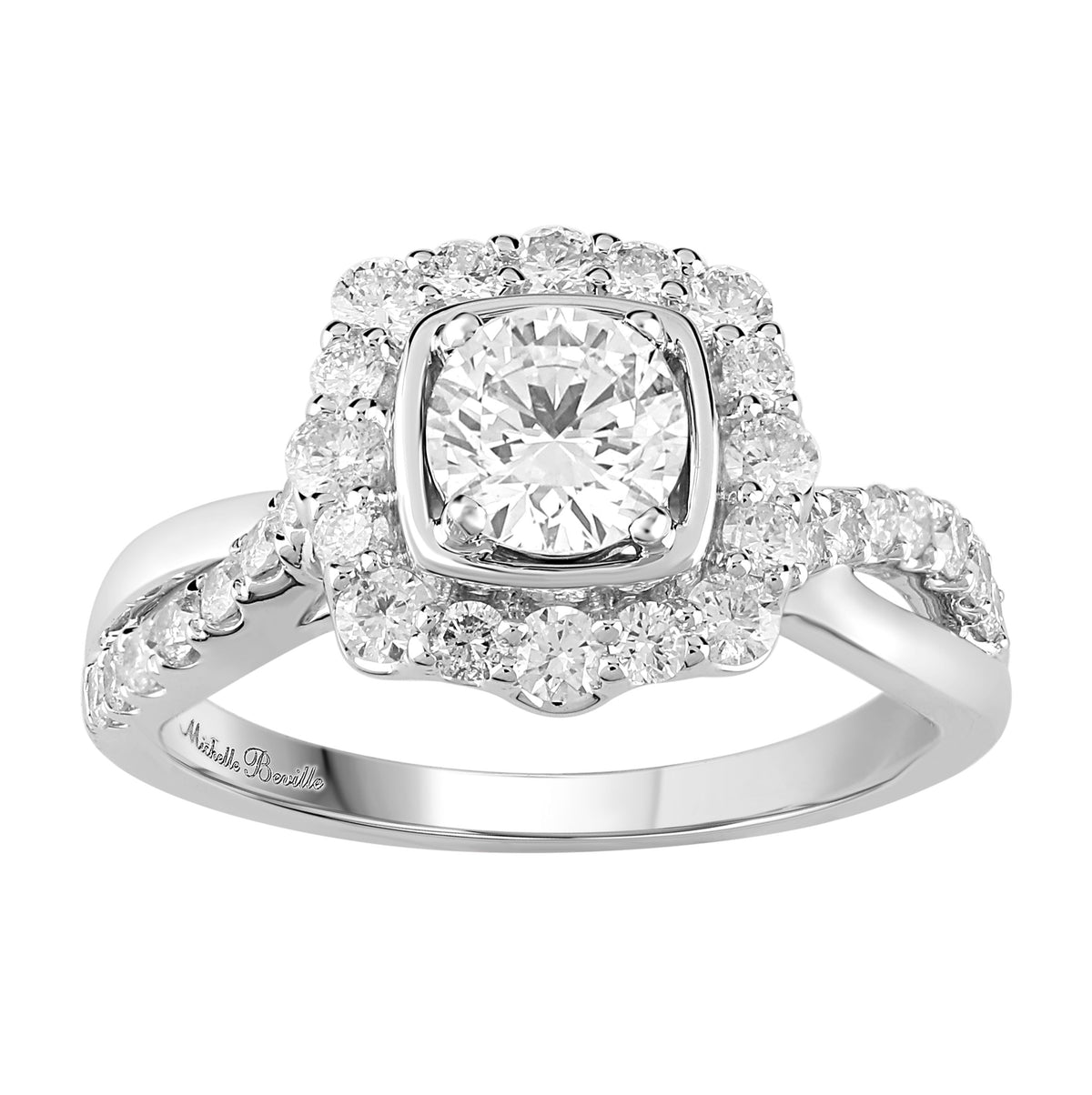 LOVE by Michelle Beville Solitaire Ring with 1.10ct of Diamonds in 18ct White Gold Rings Bevilles 