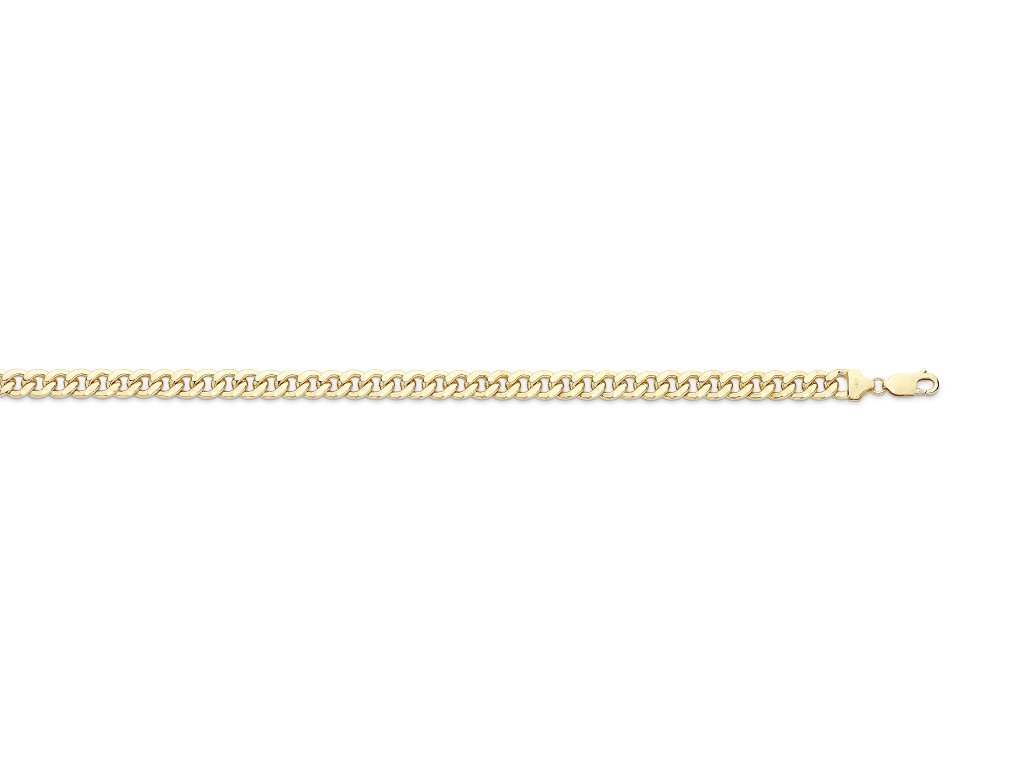 9ct Yellow Gold Silver Infused Curb Bracelet