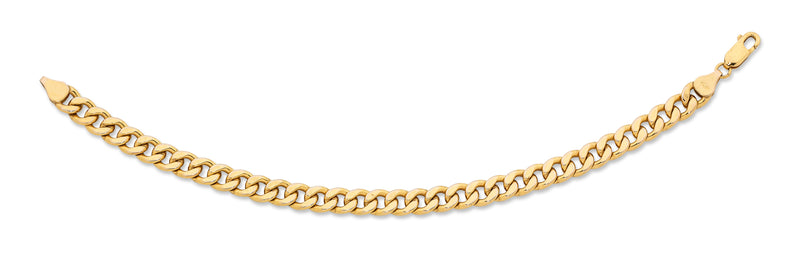 9ct Yellow Gold Silver Infused Curb Bracelet