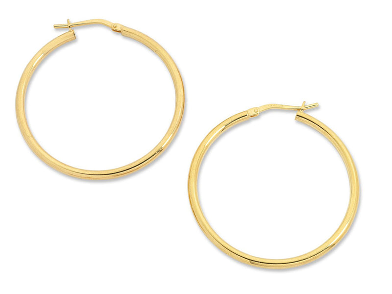 9ct Yellow Silver Infused Hoop Earrings