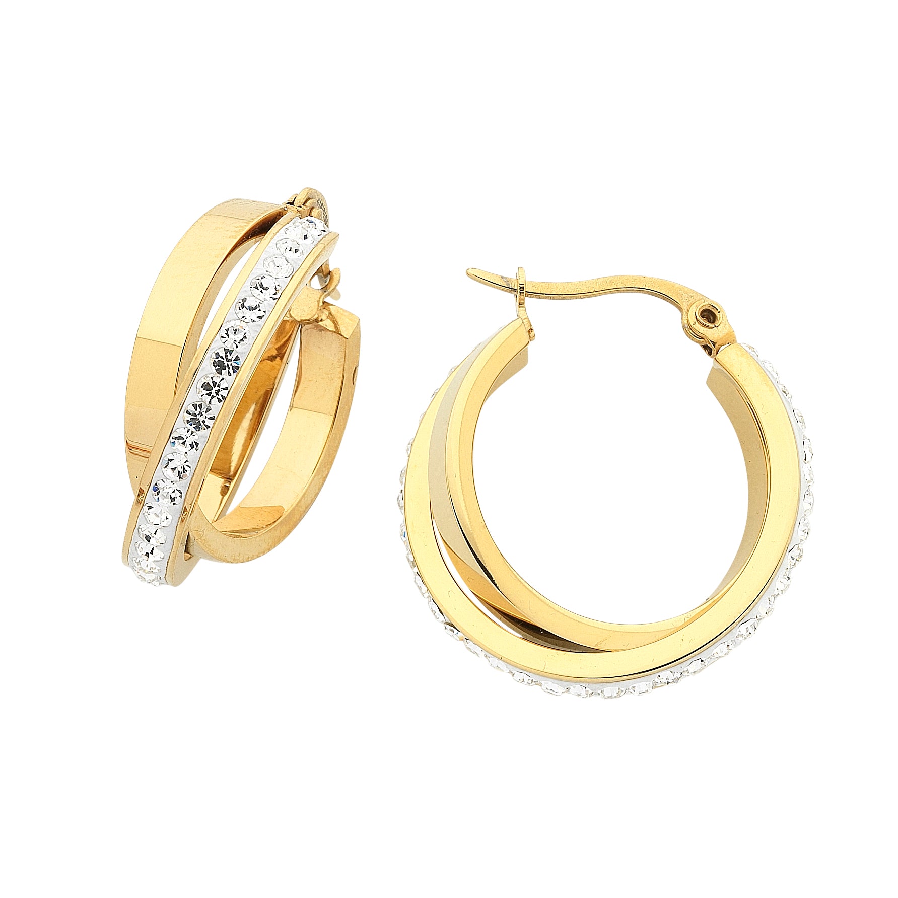 Stainless Steel Double Hoop Earrings