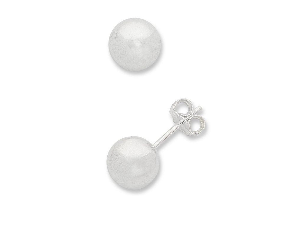 Sterling Silver Ball Earrings 8mm