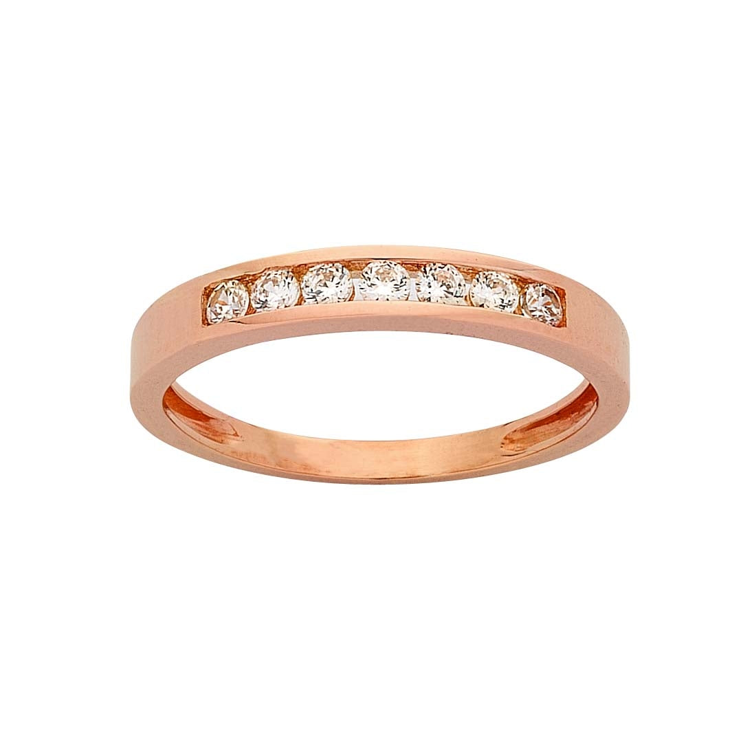9ct Rose Gold Cubic Zirconia Stackable Ring