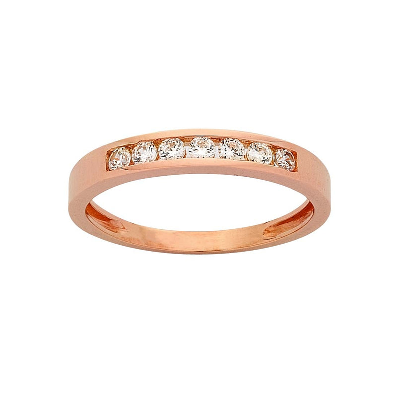 9ct Rose Gold Cubic Zirconia Stackable Ring