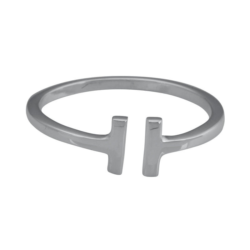 Sterling Silver Open Double Bar Stackable Ring