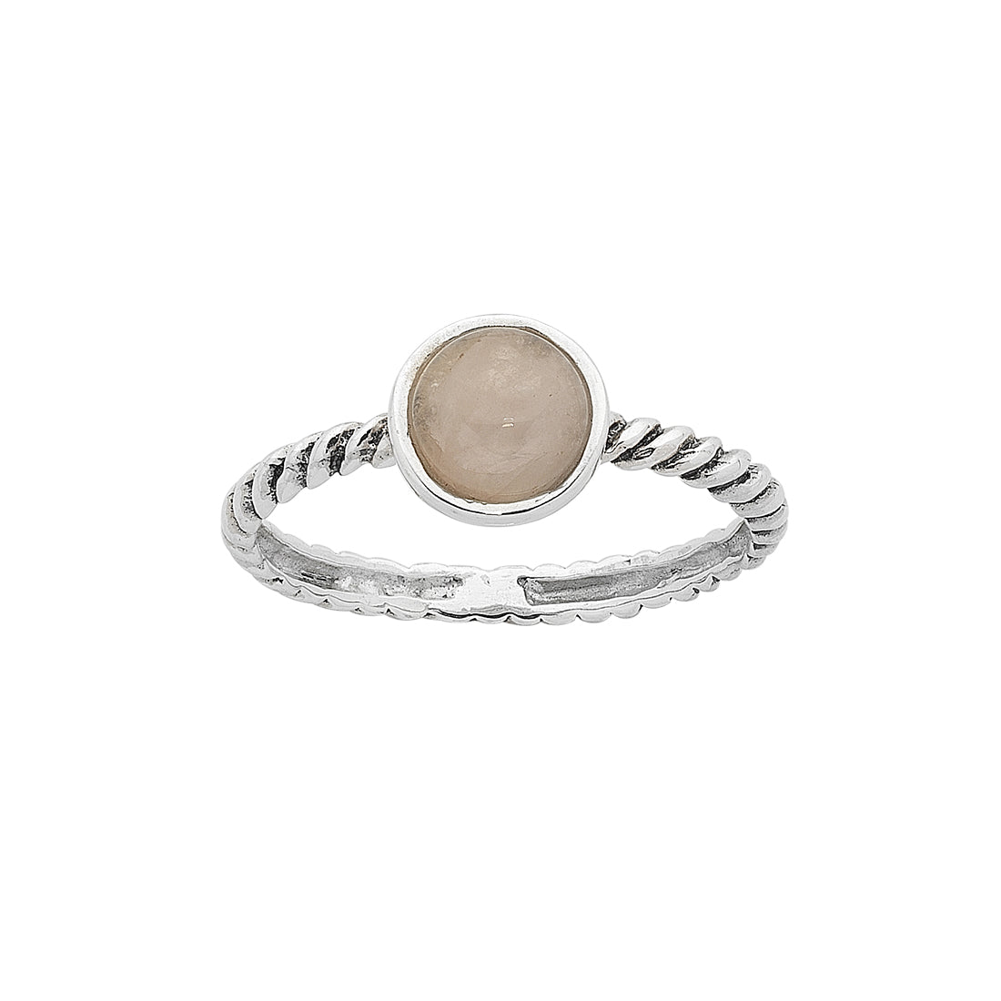 Sterling Silver Rose Quartz Stackable Ring