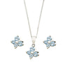 Children's Sterling Silver Blue Butterfly Earring & Necklace Set