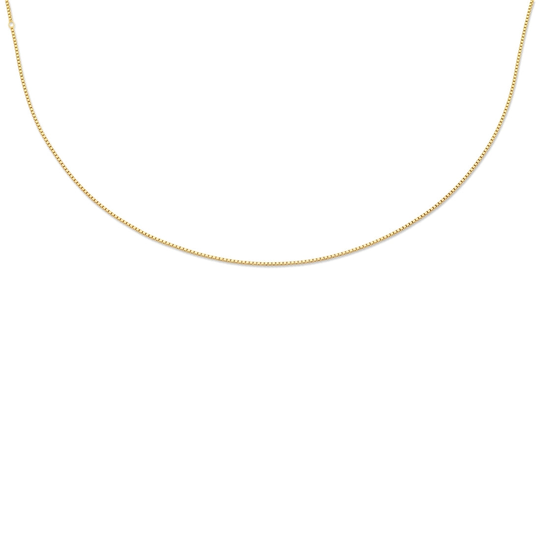 9ct Yellow Gold Silver Infused Box Chain Necklace 55cm