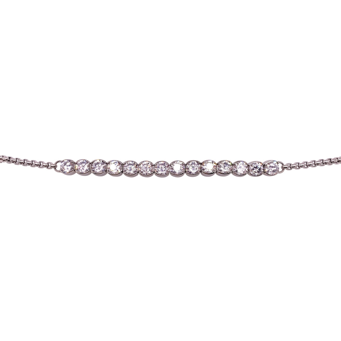 Stainless Steel Crystal Bolo Bracelet