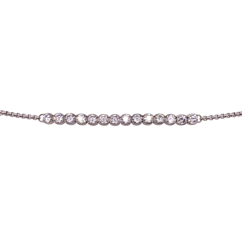 Stainless Steel Crystal Bolo Bracelet